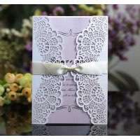 Beautiful Invitation Card Wedding  Decoration Laser Cut Iridescent Paper